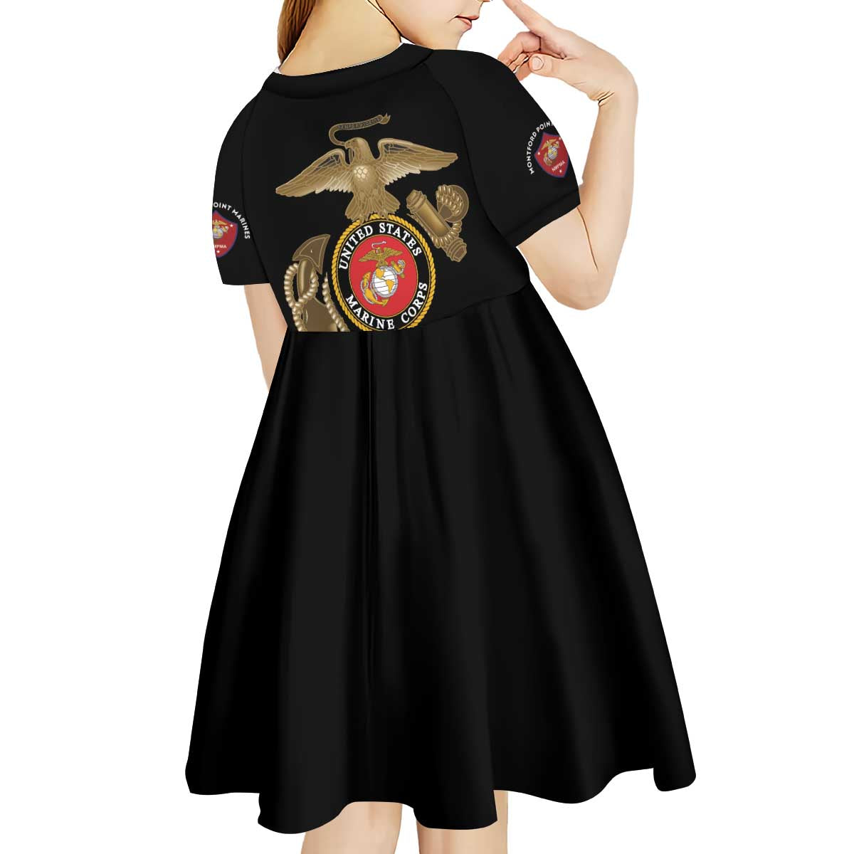 Montford Point Marines Kid Short Sleeve Dress The Right To Fight - Black - Wonder Print Shop
