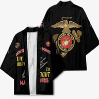 Montford Point Marines Kimono The Right To Fight - Black - Wonder Print Shop