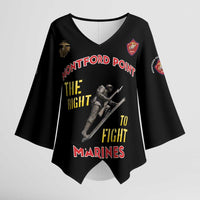 Montford Point Marines Kimono Sleeve Blouse The Right To Fight - Black - Wonder Print Shop