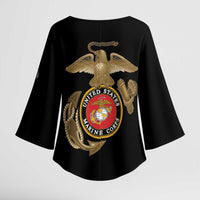 Montford Point Marines Kimono Sleeve Blouse The Right To Fight - Black - Wonder Print Shop