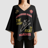 Montford Point Marines Kimono Sleeve Blouse The Right To Fight - Black - Wonder Print Shop