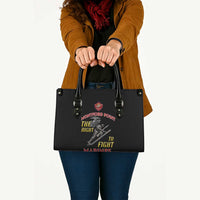 Montford Point Marines Leather Bag The Right To Fight - Black - Wonder Print Shop