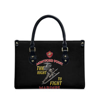 Montford Point Marines Leather Bag The Right To Fight - Black - Wonder Print Shop