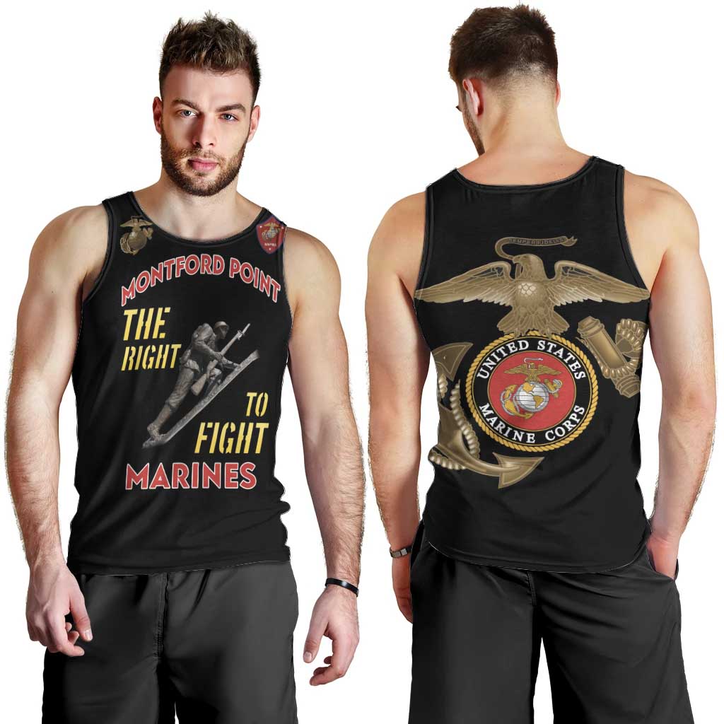 Montford Point Marines Men Tank Top The Right To Fight - Black - Wonder Print Shop