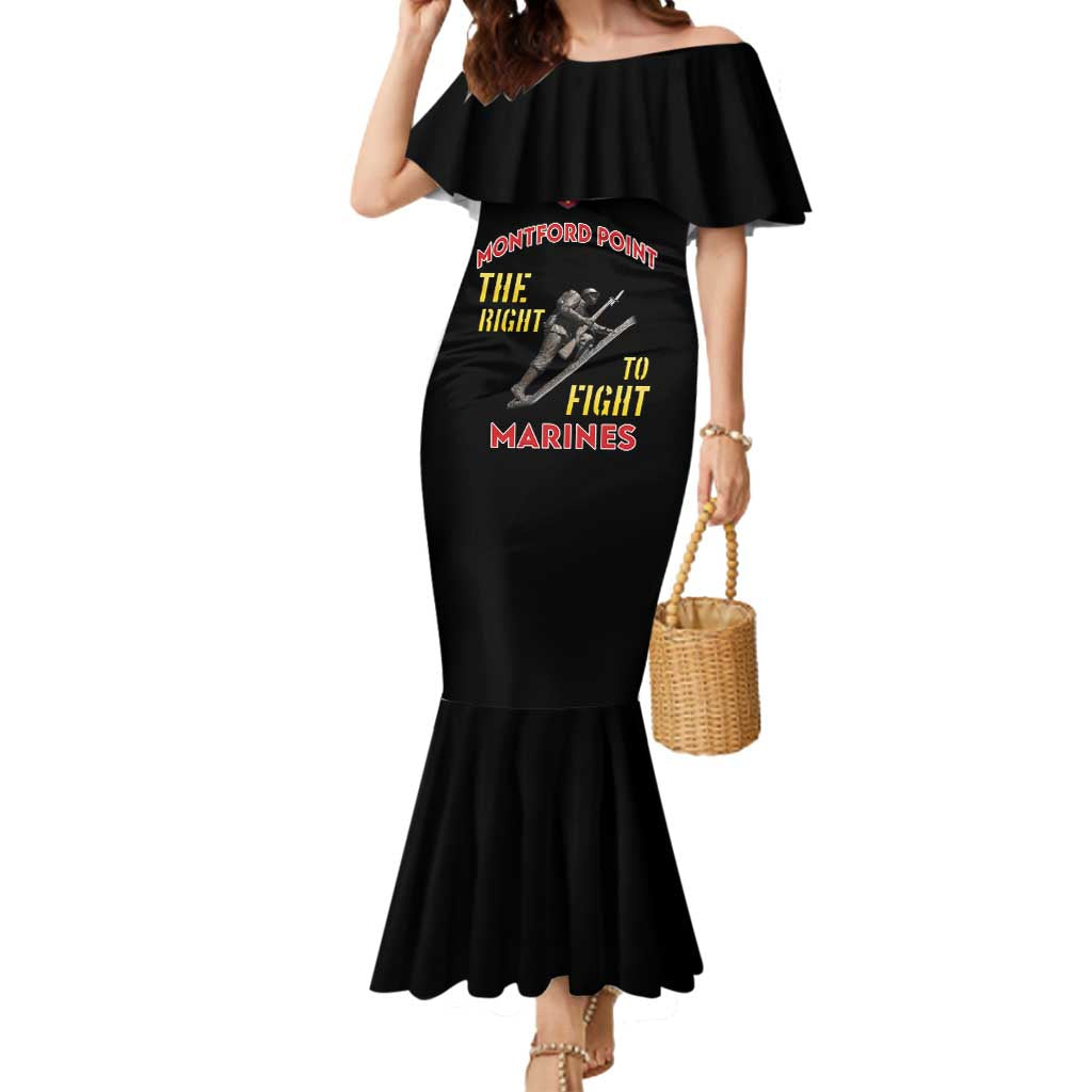 Montford Point Marines Mermaid Dress The Right To Fight - Black - Wonder Print Shop