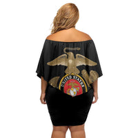 Montford Point Marines Off Shoulder Short Dress The Right To Fight - Black - Wonder Print Shop