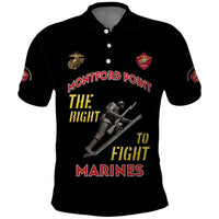 Montford Point Marines Polo Shirt The Right To Fight - Black - Wonder Print Shop