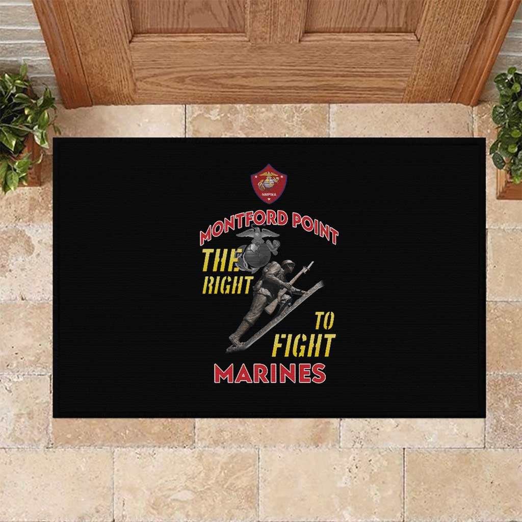 Montford Point Marines Rubber Doormat The Right To Fight - Black - Wonder Print Shop