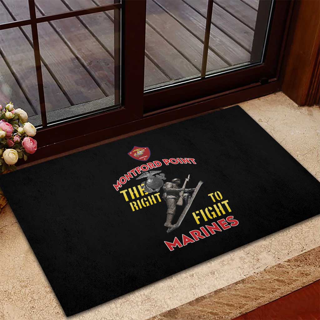 Montford Point Marines Rubber Doormat The Right To Fight - Black - Wonder Print Shop