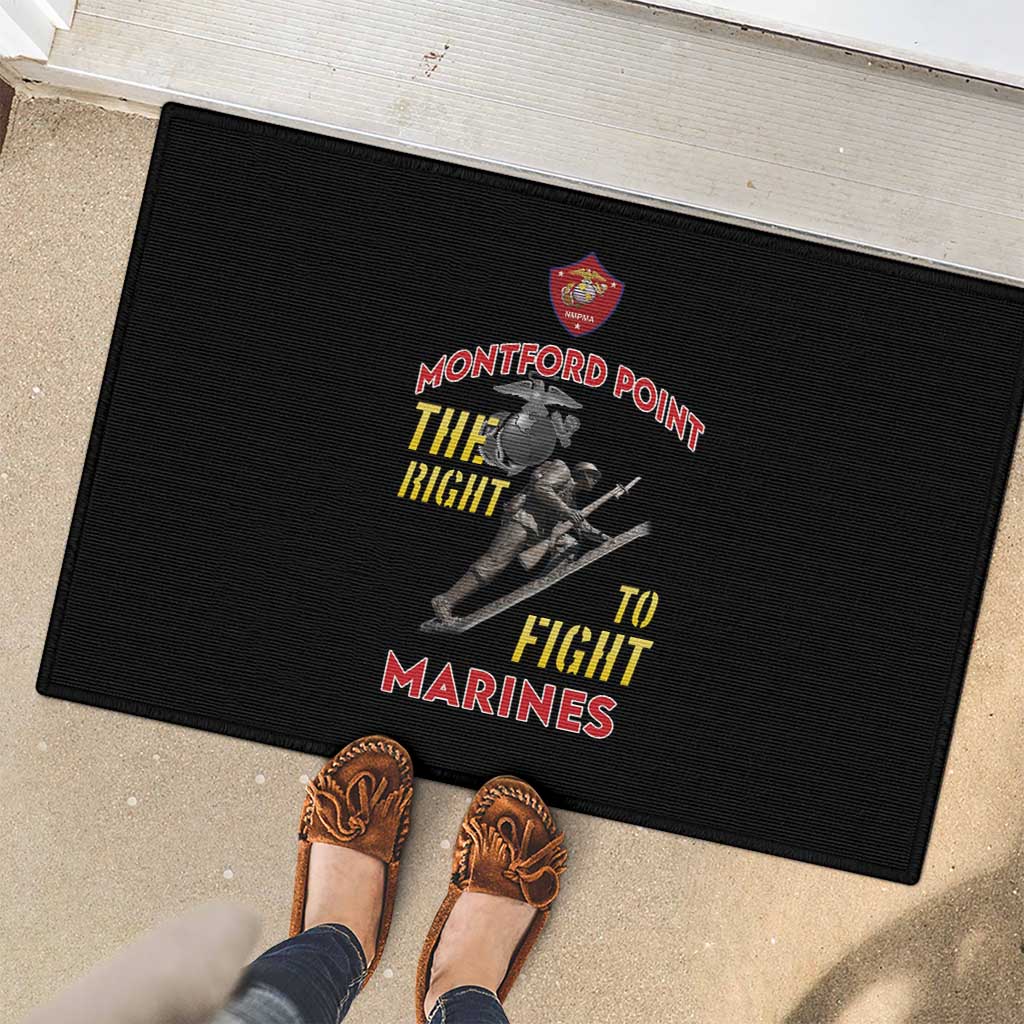 Montford Point Marines Rubber Doormat The Right To Fight - Black - Wonder Print Shop