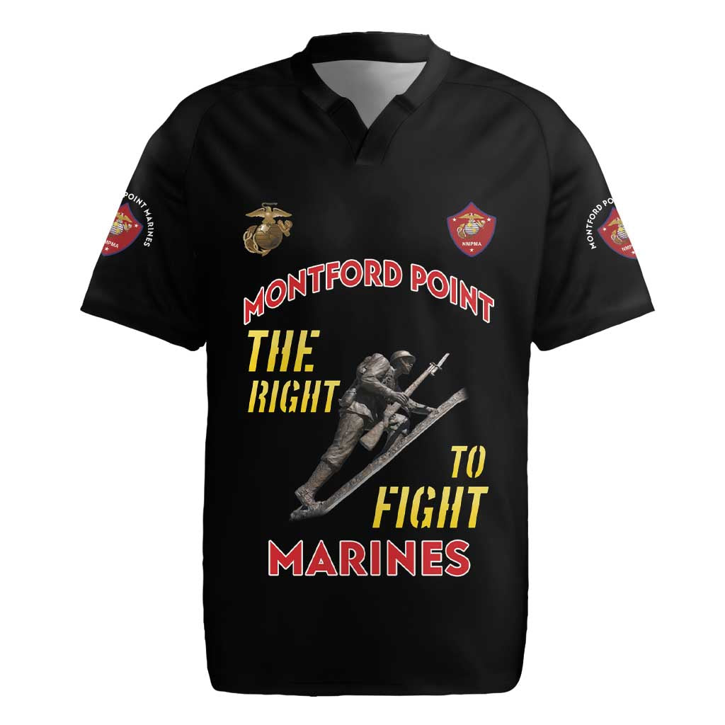 Montford Point Marines Rugby Jersey The Right To Fight - Black - Wonder Print Shop