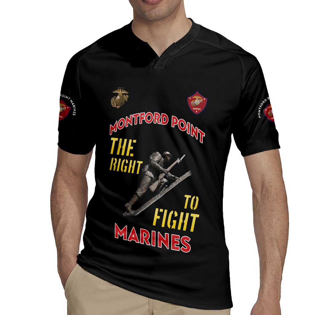 Montford Point Marines Rugby Jersey The Right To Fight - Black - Wonder Print Shop