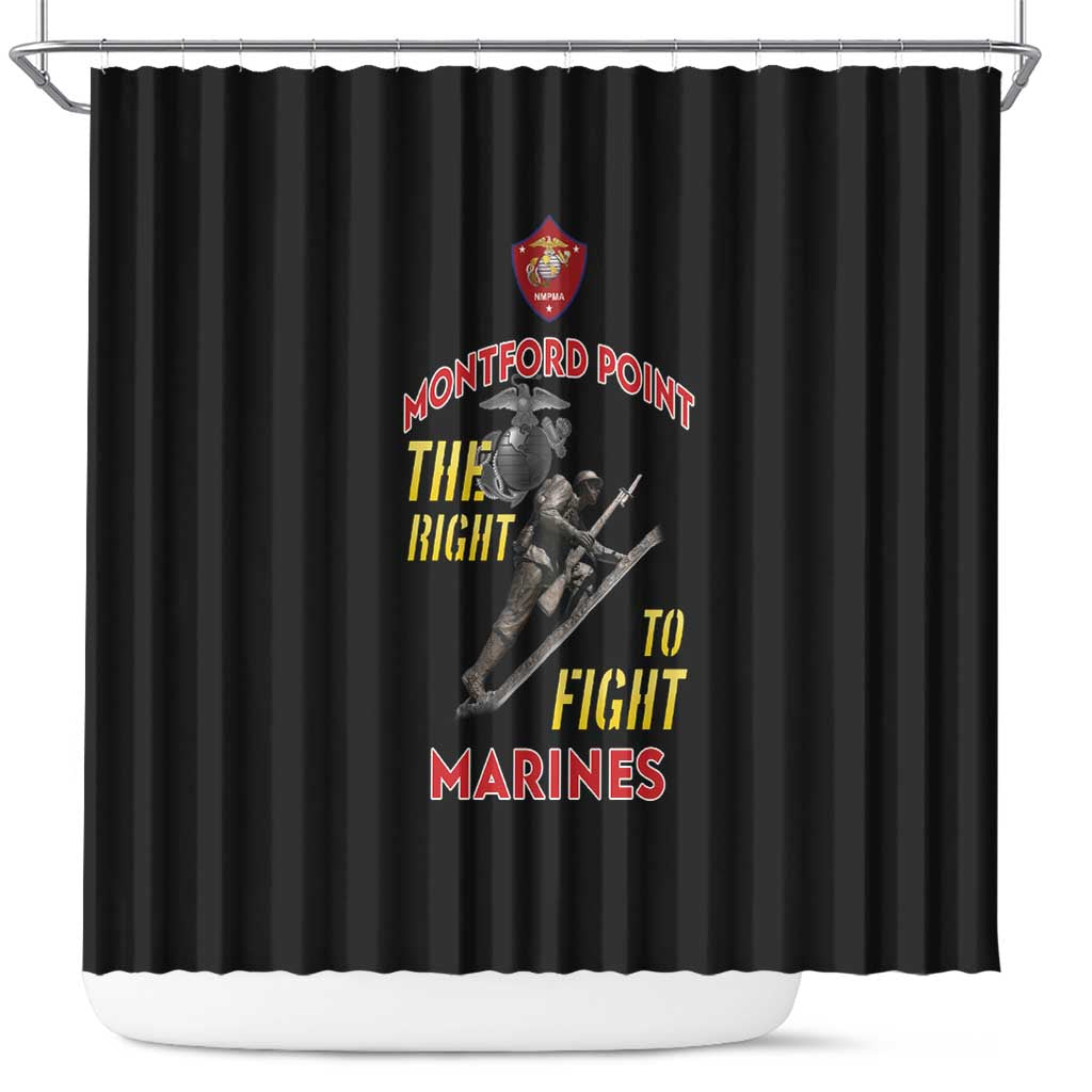 Montford Point Marines Shower Curtain The Right To Fight - Black - Wonder Print Shop