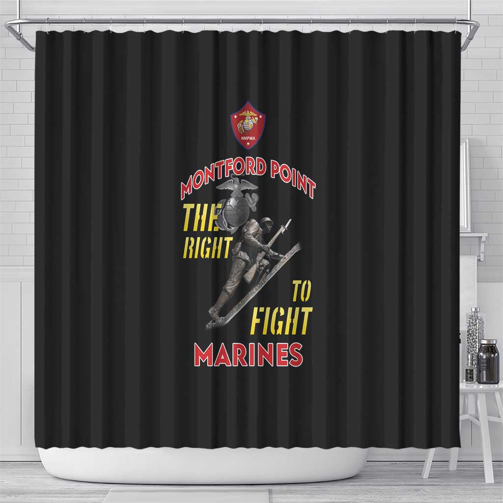 Montford Point Marines Shower Curtain The Right To Fight - Black - Wonder Print Shop