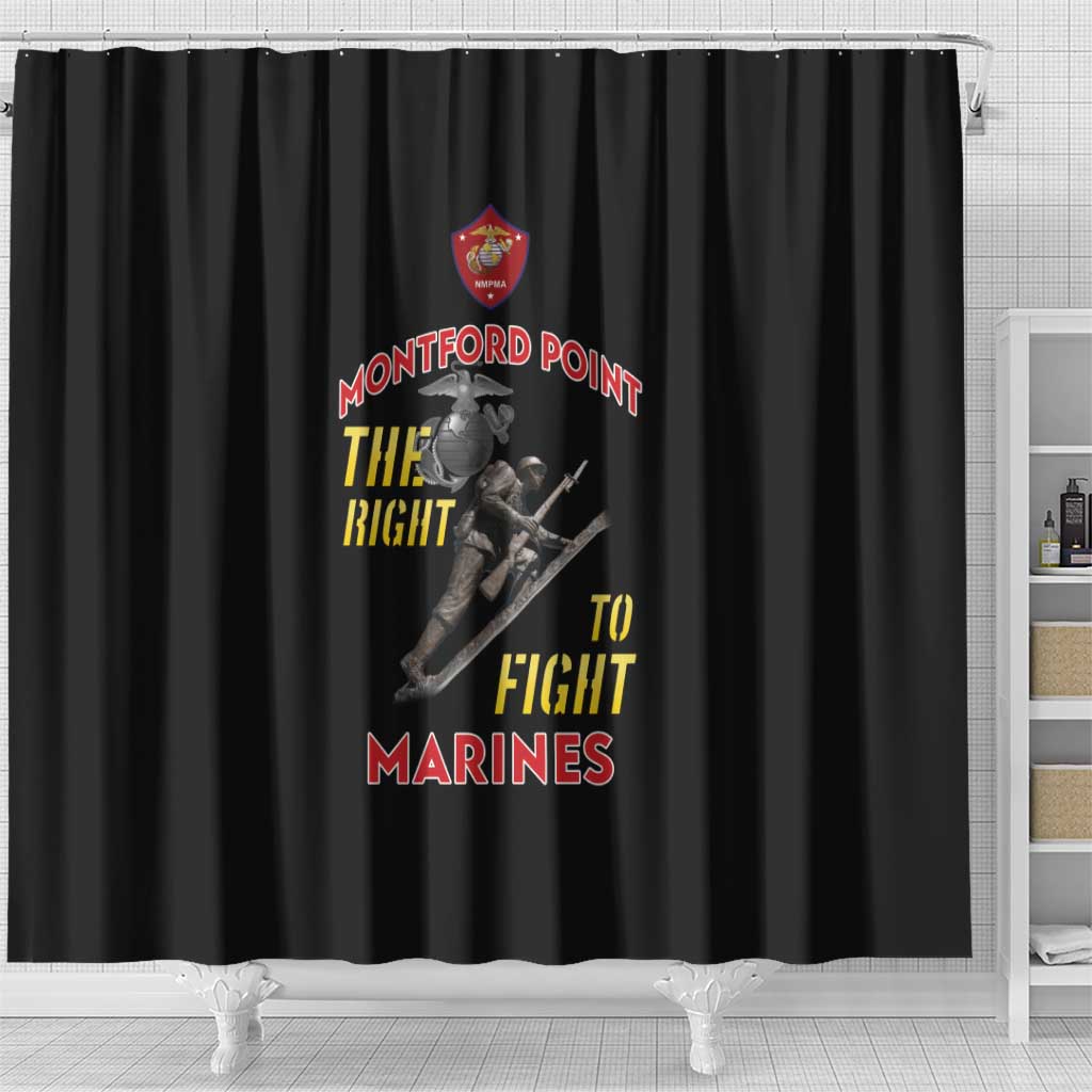 Montford Point Marines Shower Curtain The Right To Fight - Black - Wonder Print Shop