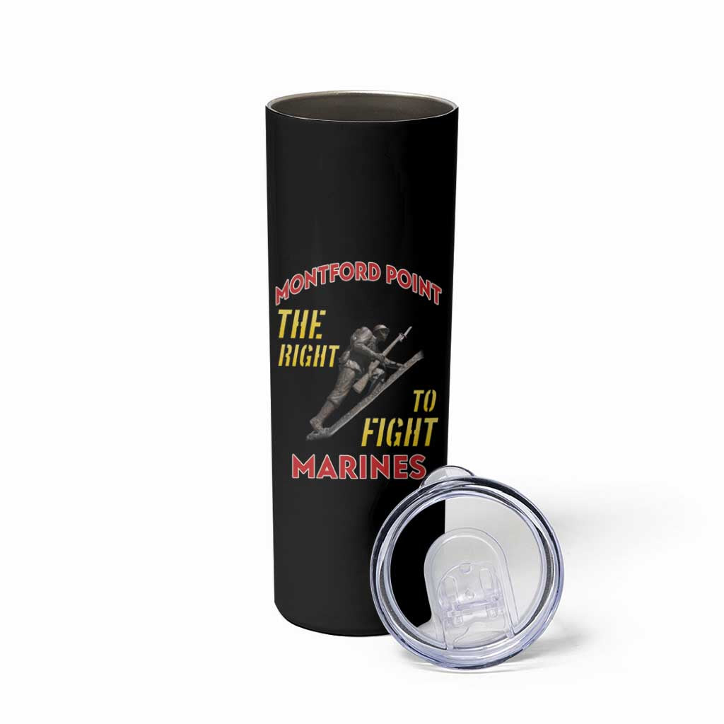 Montford Point Marines Skinny Tumbler The Right To Fight - Black - Wonder Print Shop