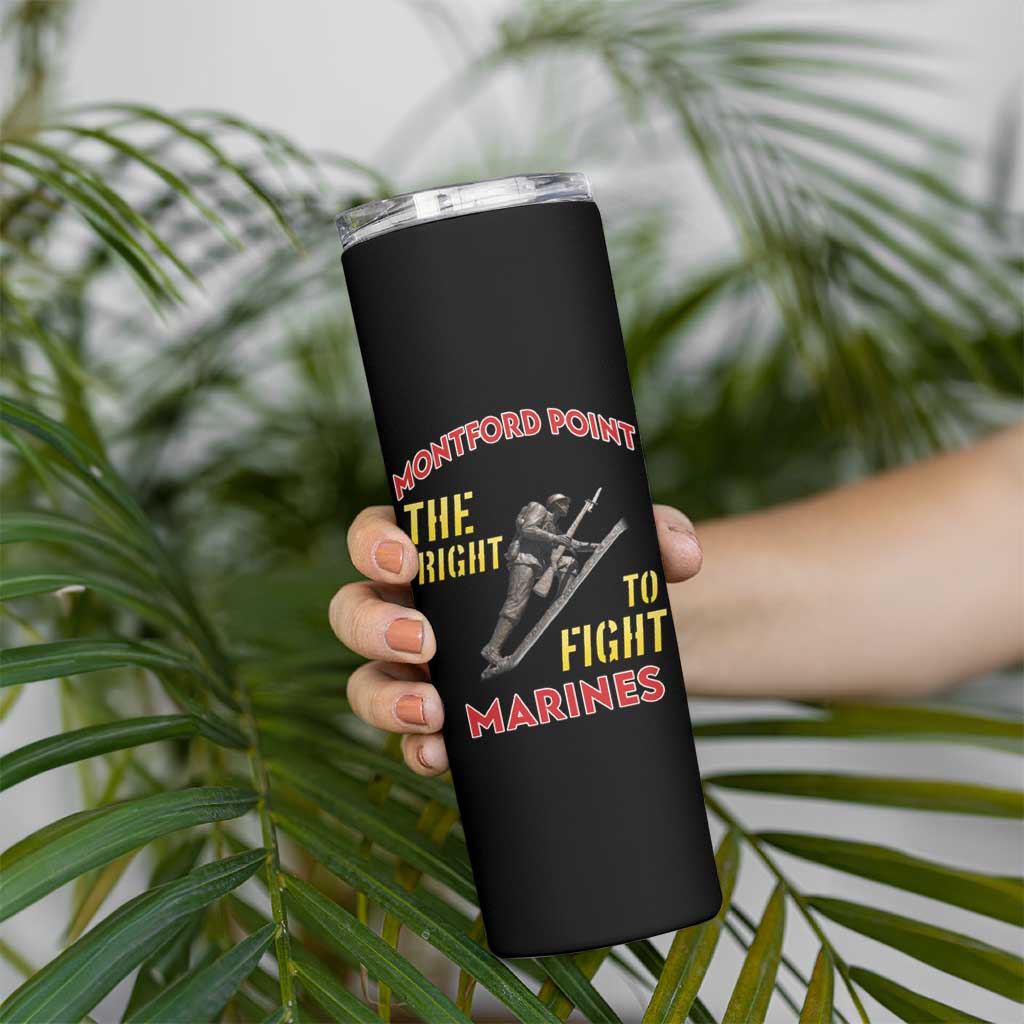 Montford Point Marines Skinny Tumbler The Right To Fight - Black - Wonder Print Shop