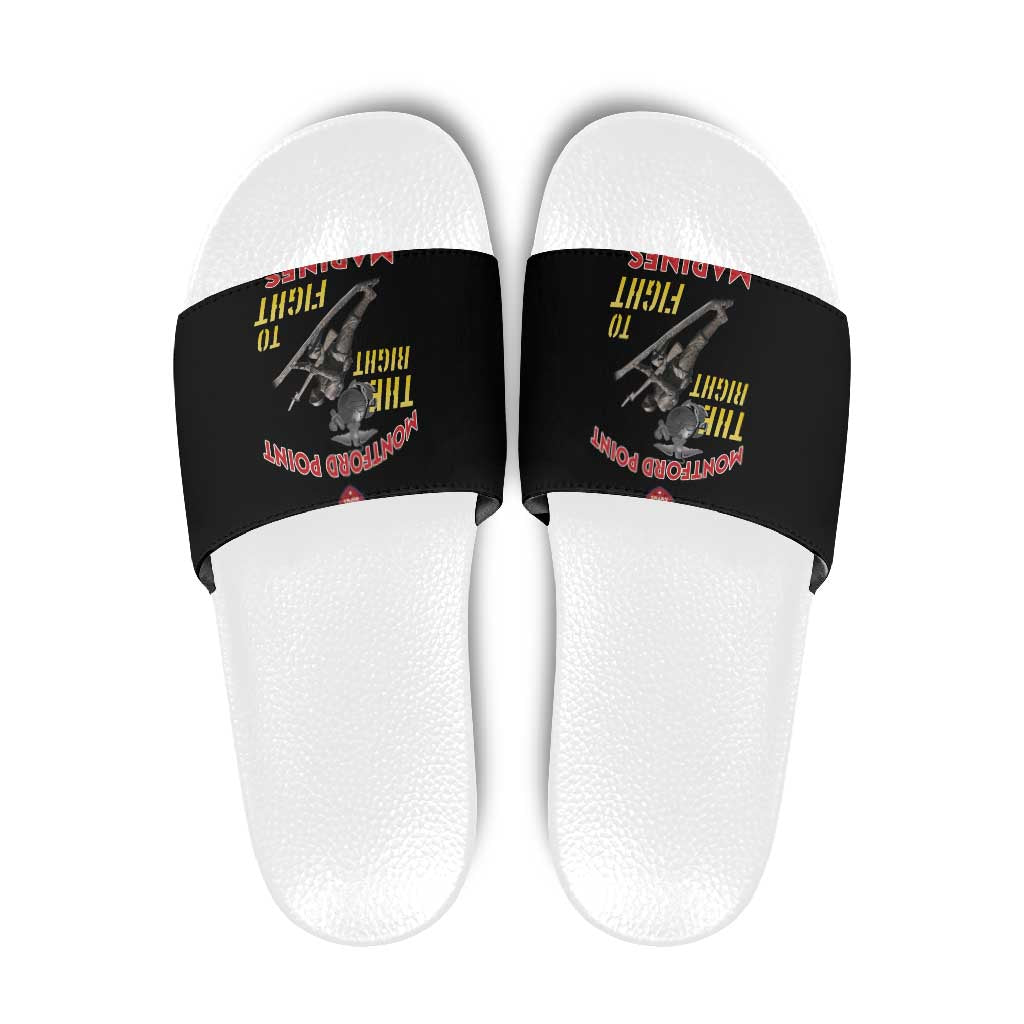 Montford Point Marines Slide Sandals The Right To Fight - Black - Wonder Print Shop