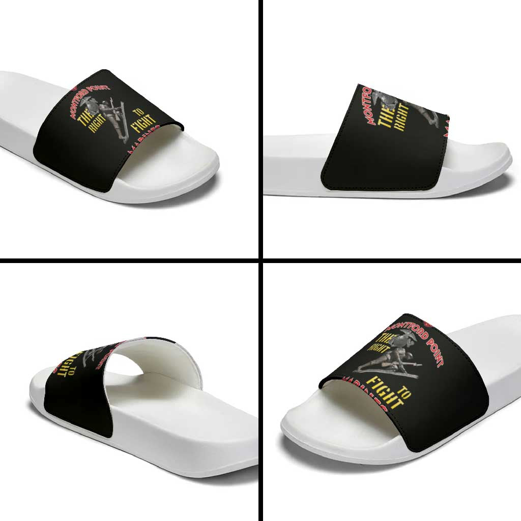 Montford Point Marines Slide Sandals The Right To Fight - Black - Wonder Print Shop