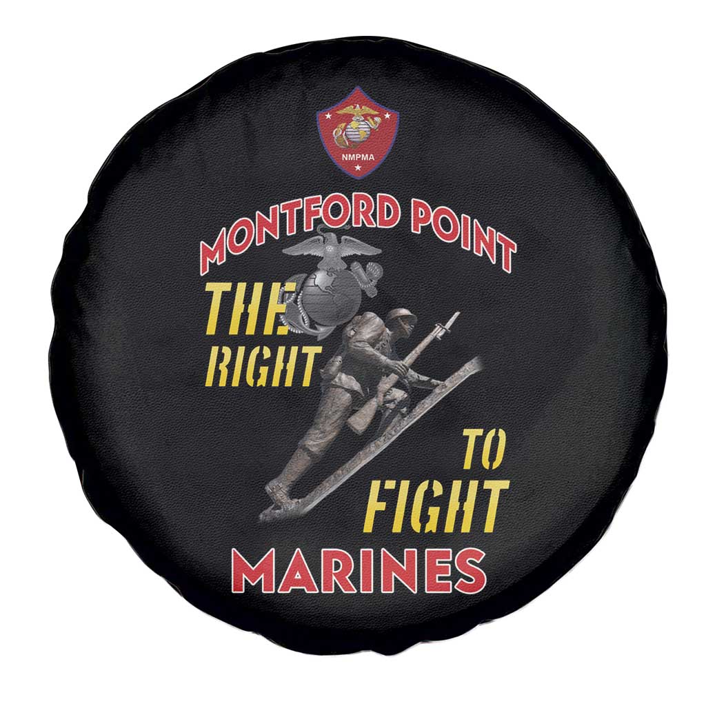 Montford Point Marines Spare Tire Cover The Right To Fight - Black - Wonder Print Shop