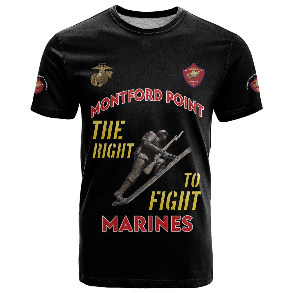 Montford Point Marines T Shirt The Right To Fight - Black - Wonder Print Shop