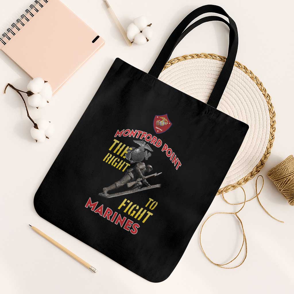 Montford Point Marines Tote Bag The Right To Fight - Black - Wonder Print Shop