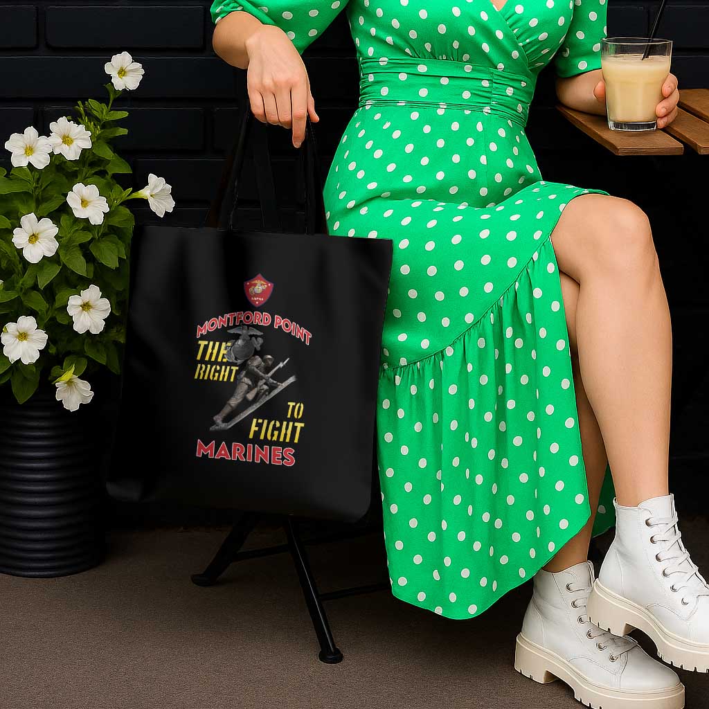 Montford Point Marines Tote Bag The Right To Fight - Black - Wonder Print Shop