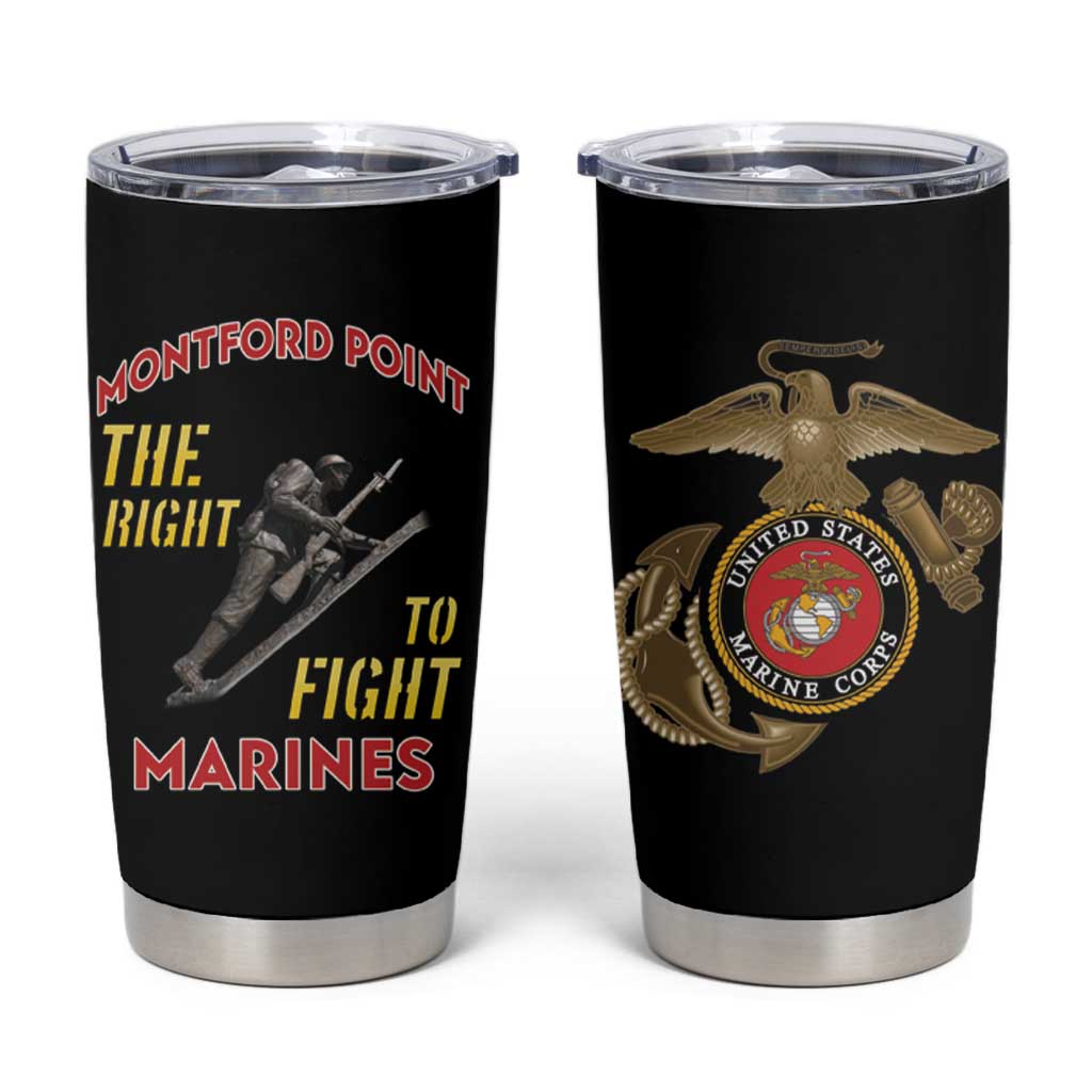 Montford Point Marines Tumbler Cup The Right To Fight - Black - Wonder Print Shop
