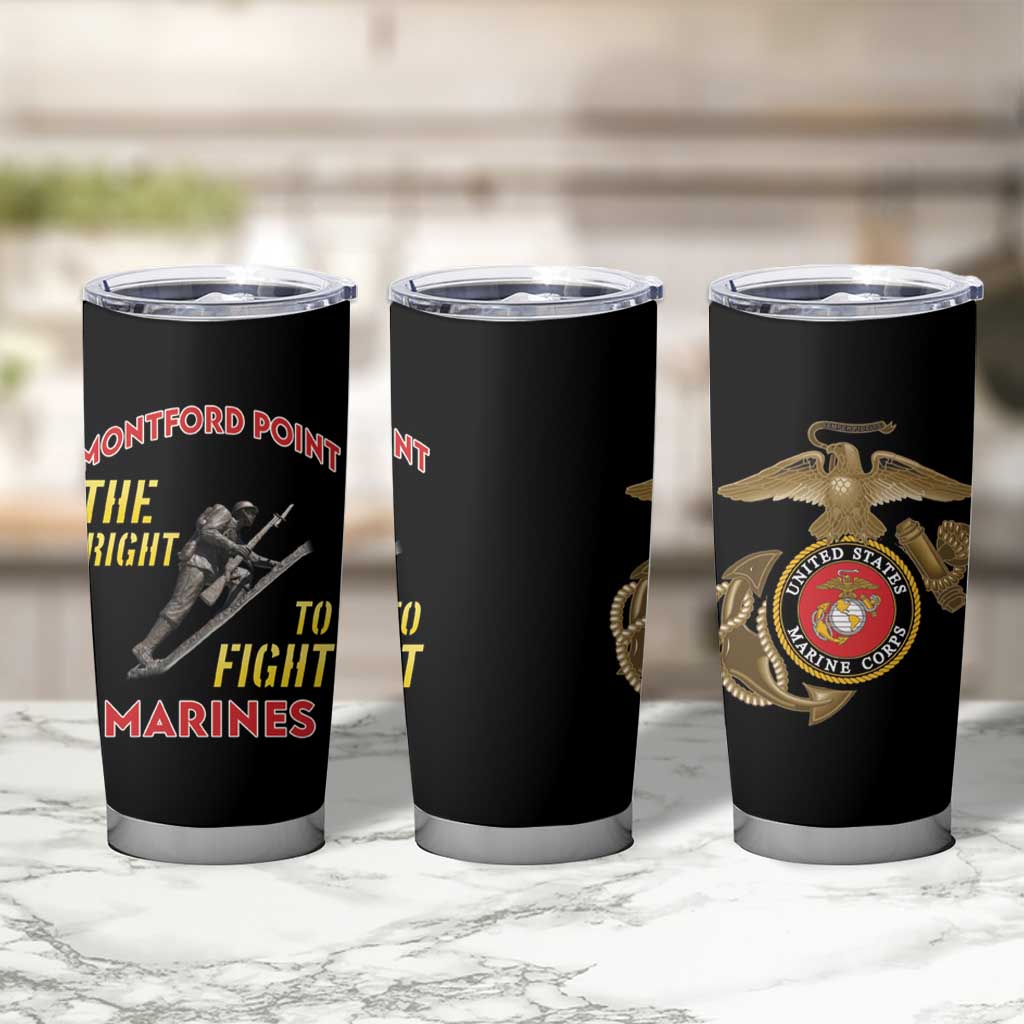Montford Point Marines Tumbler Cup The Right To Fight - Black - Wonder Print Shop