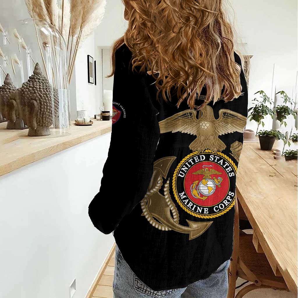Montford Point Marines Women Casual Shirt The Right To Fight - Black - Wonder Print Shop