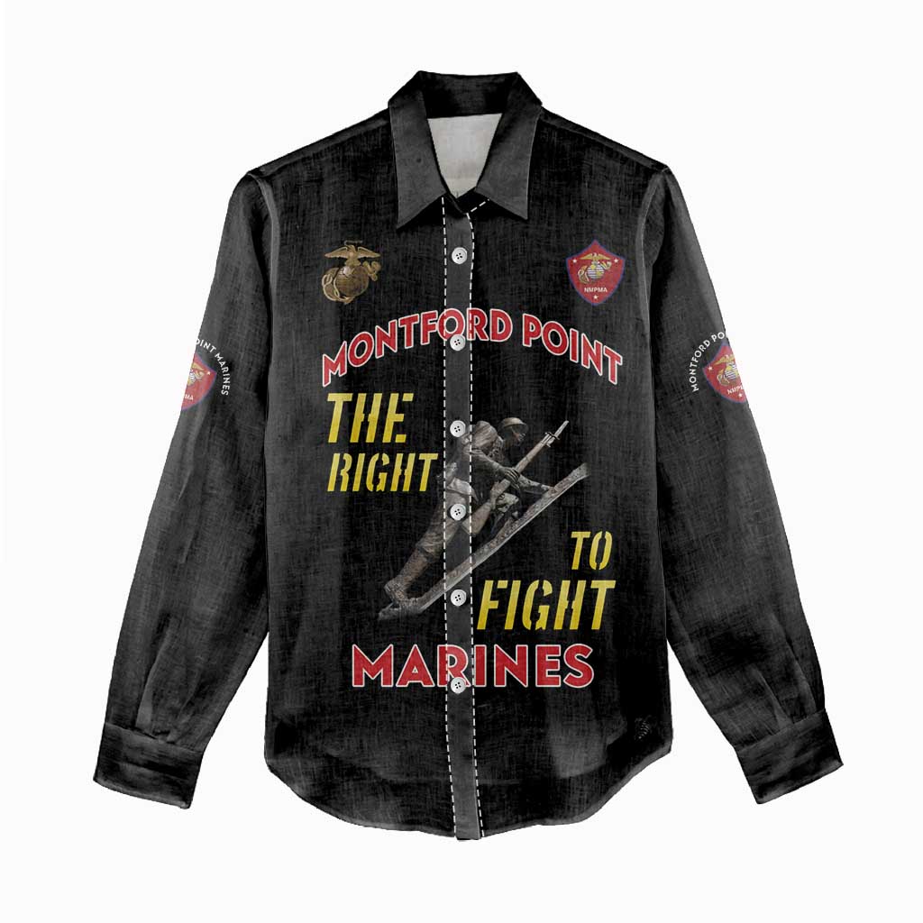 Montford Point Marines Women Casual Shirt The Right To Fight - Black - Wonder Print Shop