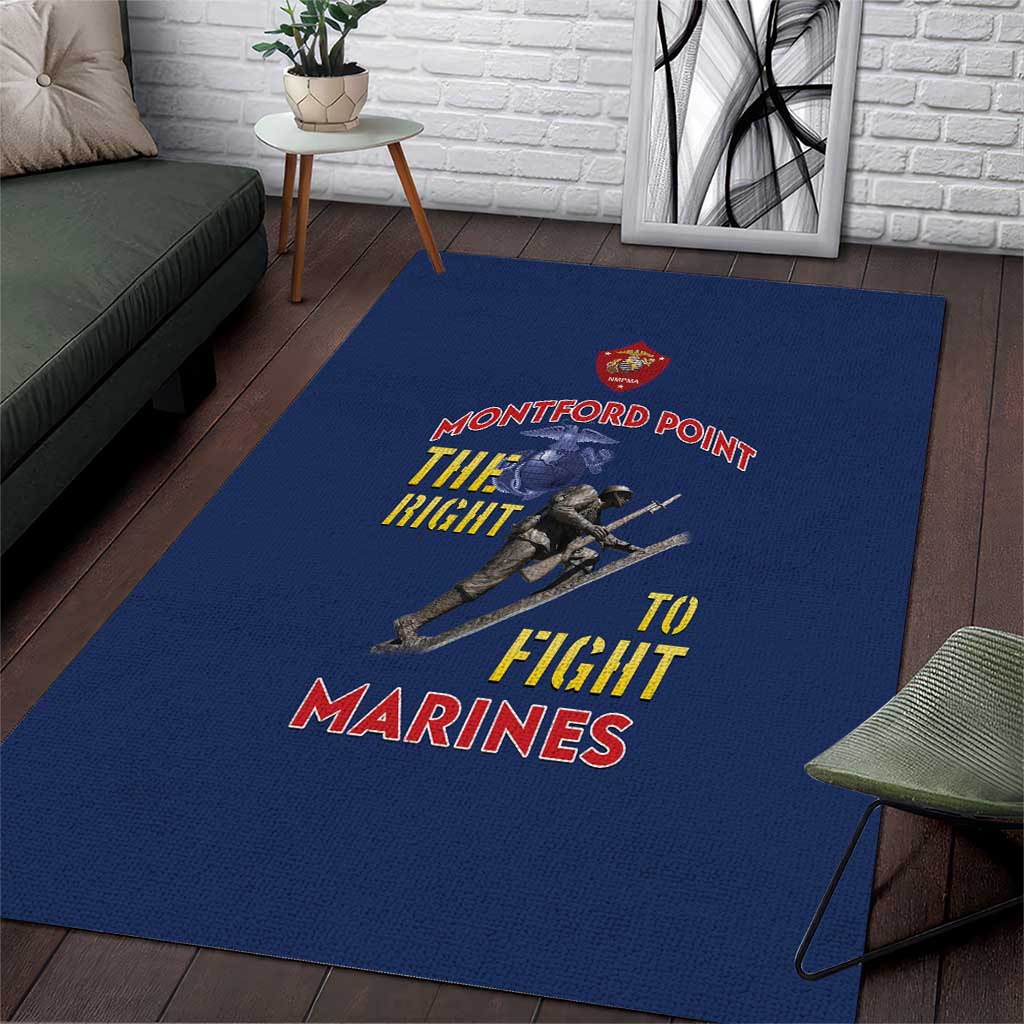 Montford Point Marines Area Rug The Right To Fight - Blue - Wonder Print Shop