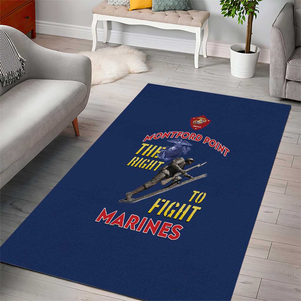 Montford Point Marines Area Rug The Right To Fight - Blue - Wonder Print Shop