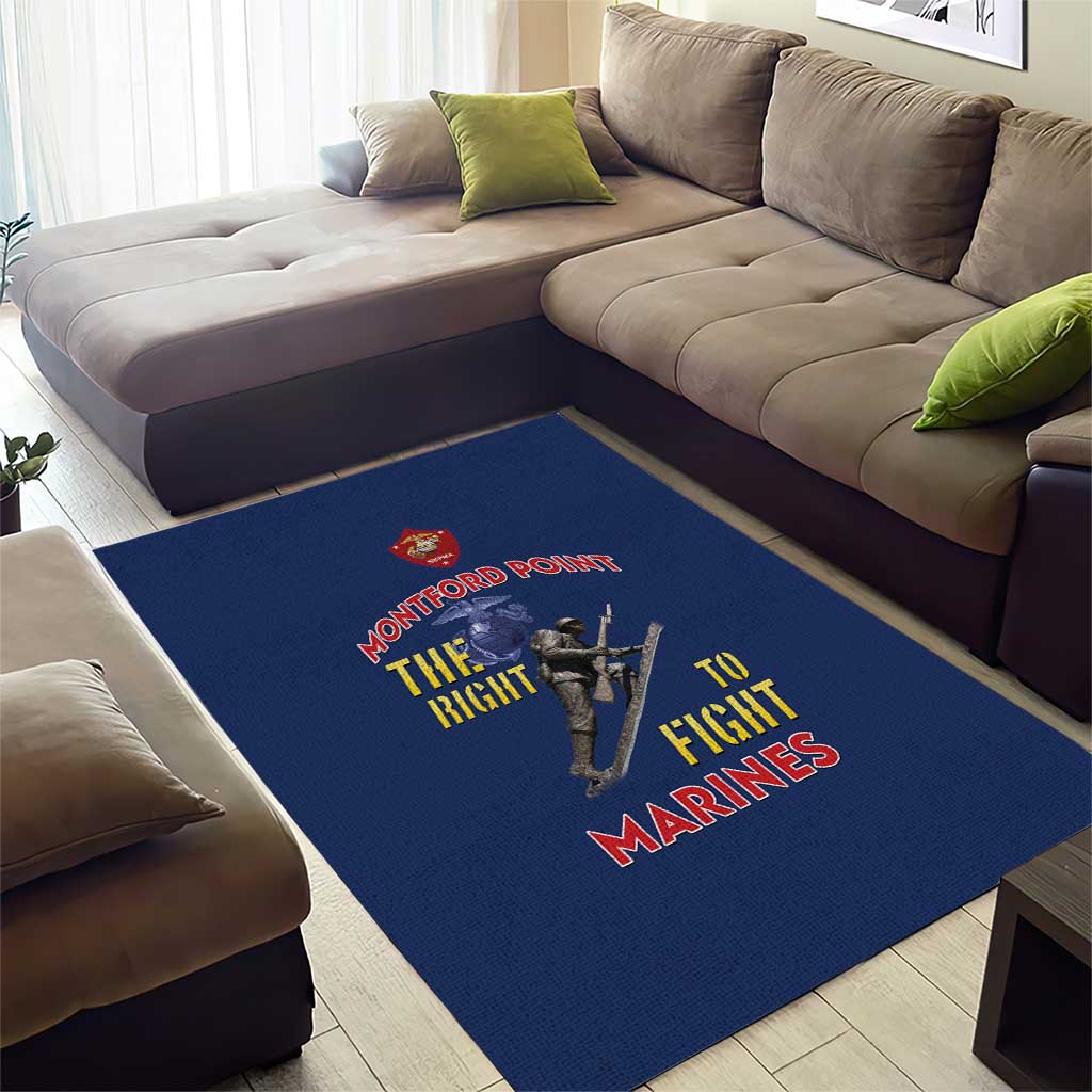 Montford Point Marines Area Rug The Right To Fight - Blue - Wonder Print Shop