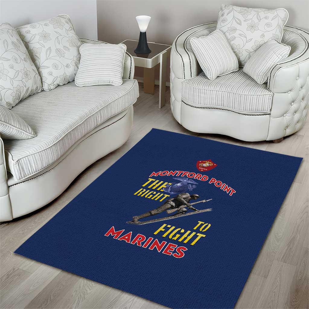 Montford Point Marines Area Rug The Right To Fight - Blue - Wonder Print Shop