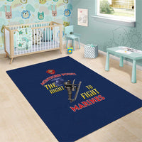 Montford Point Marines Area Rug The Right To Fight - Blue - Wonder Print Shop