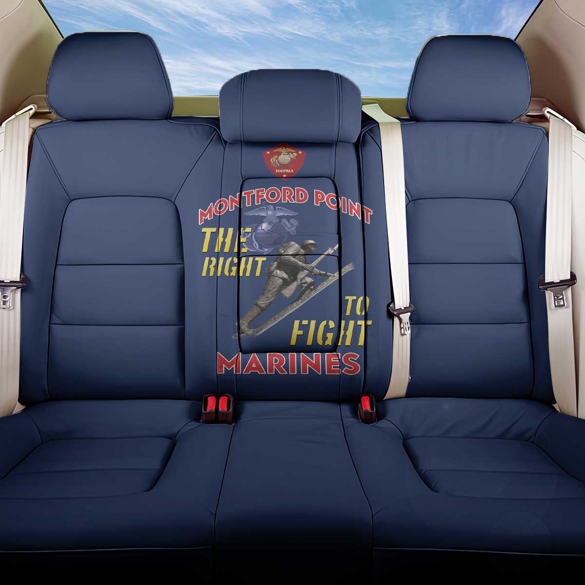 Montford Point Marines Back Car Seat Cover The Right To Fight - Blue - Wonder Print Shop