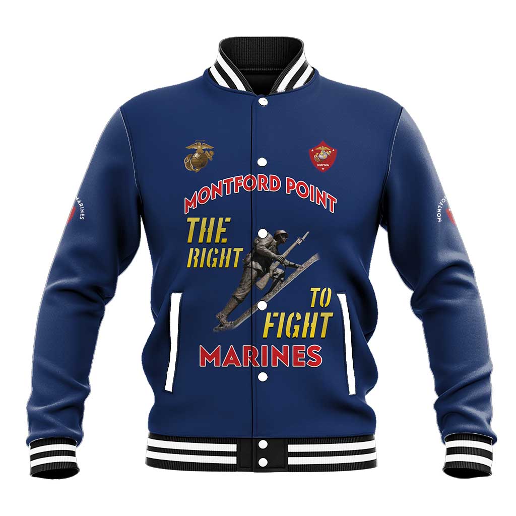 Montford Point Marines Baseball Jacket The Right To Fight - Blue - Wonder Print Shop