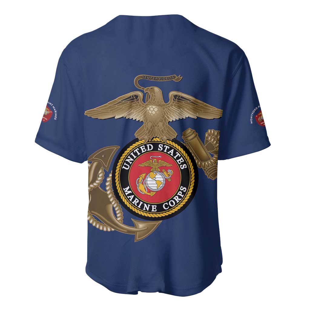 Montford Point Marines Baseball Jersey The Right To Fight - Blue - Wonder Print Shop