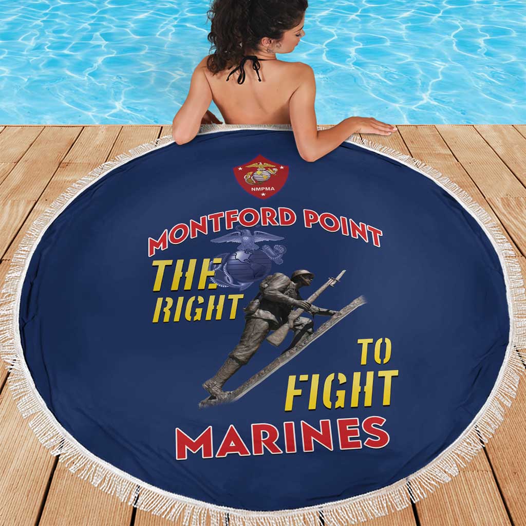 Montford Point Marines Beach Blanket The Right To Fight - Blue - Wonder Print Shop