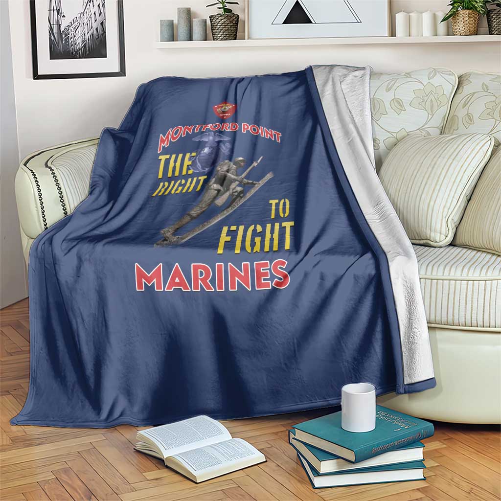 Montford Point Marines Blanket The Right To Fight - Blue - Wonder Print Shop