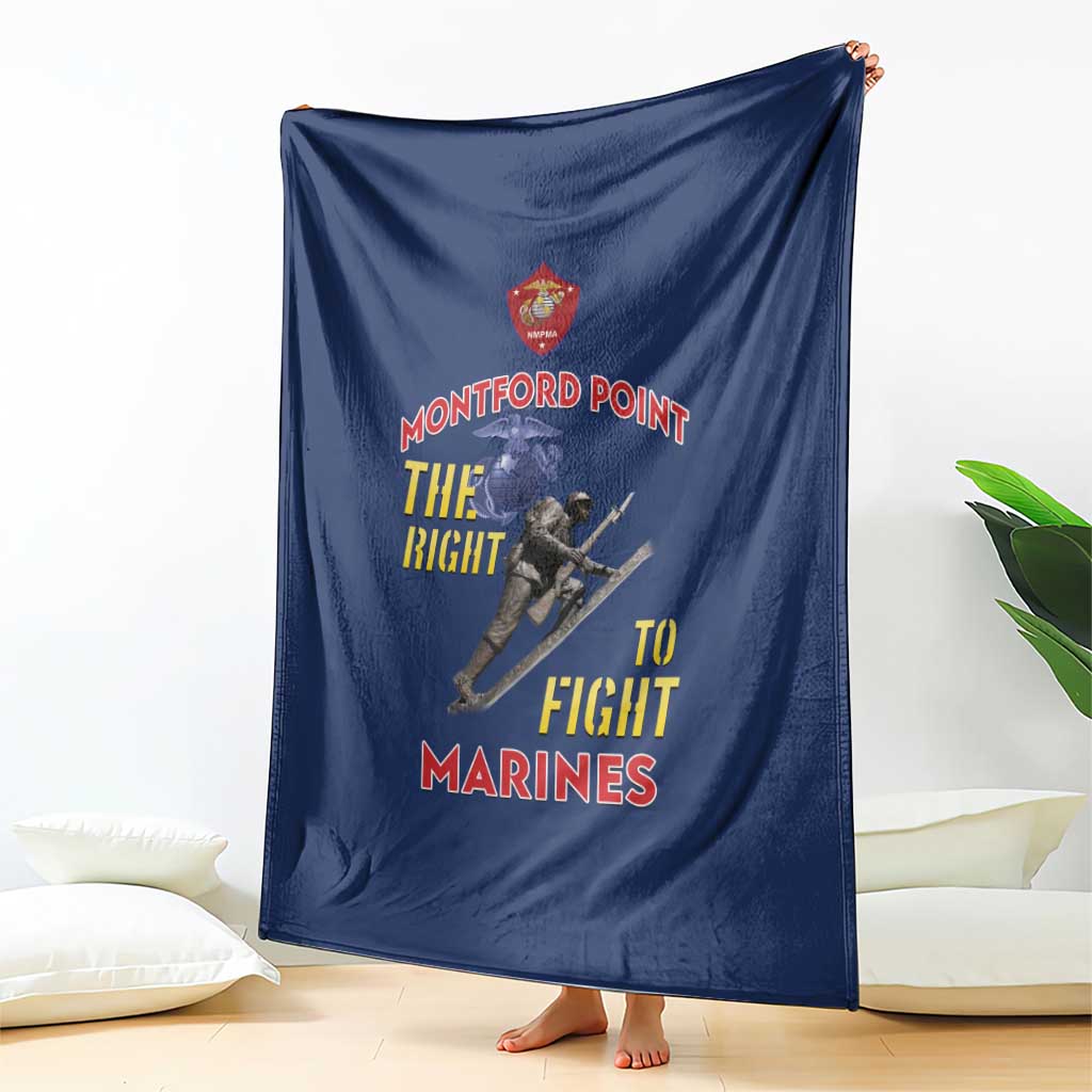 Montford Point Marines Blanket The Right To Fight - Blue - Wonder Print Shop