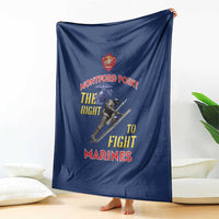 Montford Point Marines Blanket The Right To Fight - Blue - Wonder Print Shop