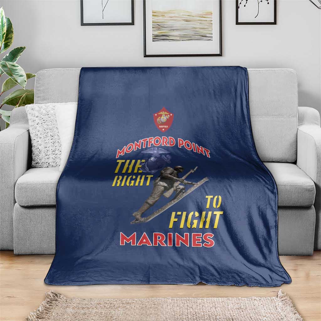 Montford Point Marines Blanket The Right To Fight - Blue - Wonder Print Shop