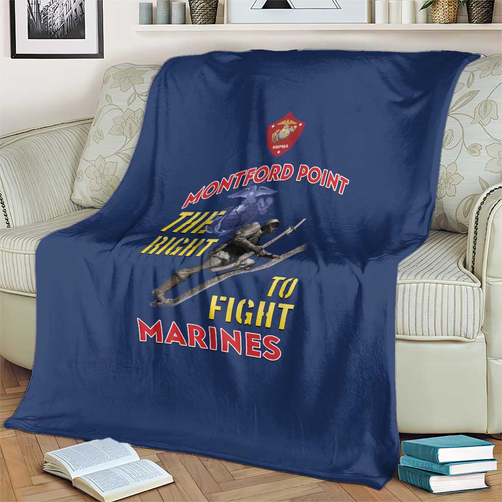Montford Point Marines Blanket The Right To Fight - Blue - Wonder Print Shop