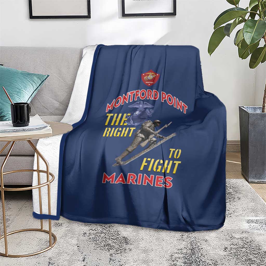 Montford Point Marines Blanket The Right To Fight - Blue - Wonder Print Shop
