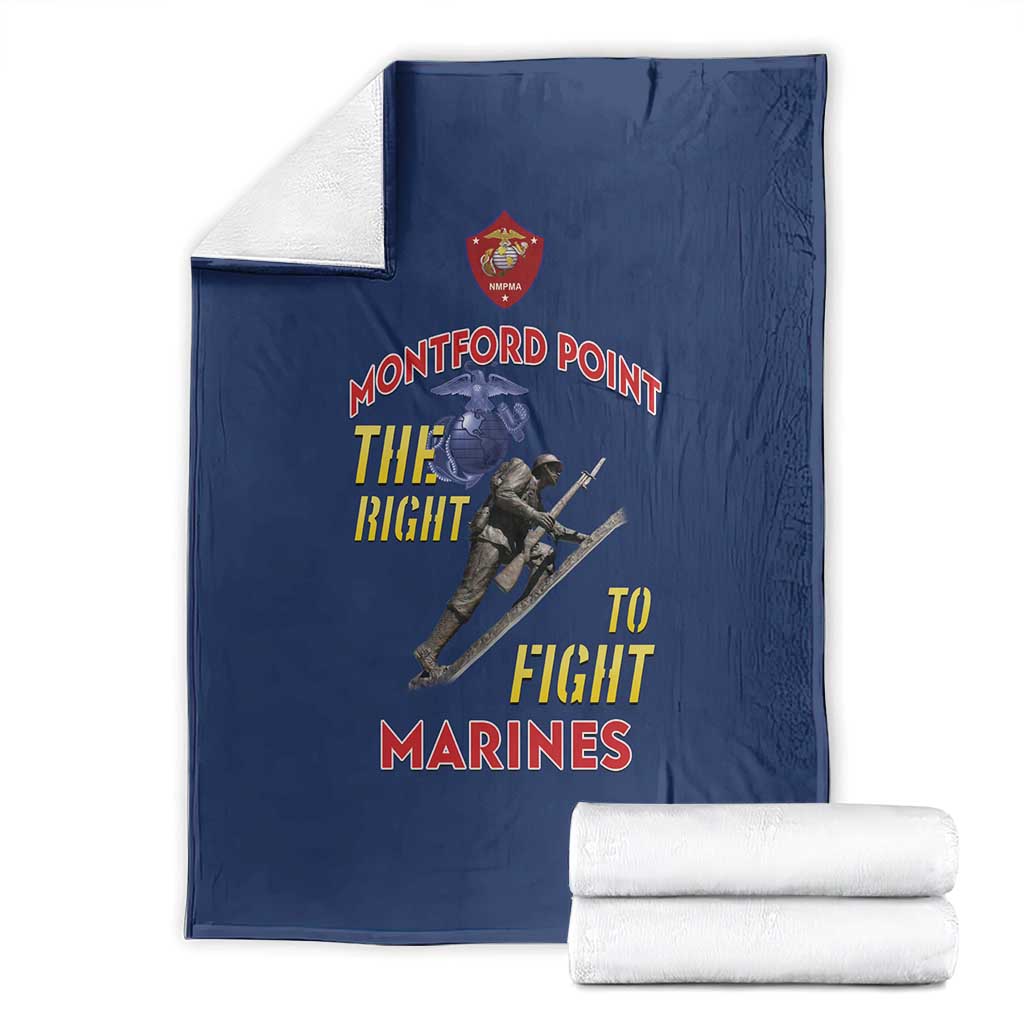 Montford Point Marines Blanket The Right To Fight - Blue - Wonder Print Shop