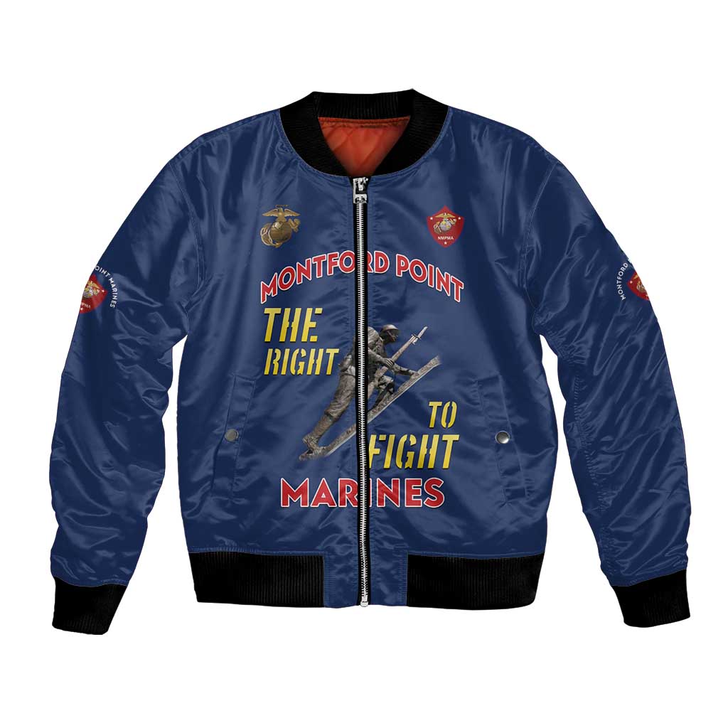 Montford Point Marines Bomber Jacket The Right To Fight - Blue - Wonder Print Shop