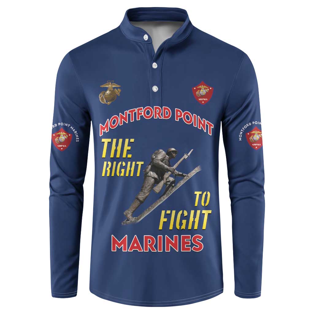 Montford Point Marines Button Sweatshirt The Right To Fight - Blue - Wonder Print Shop