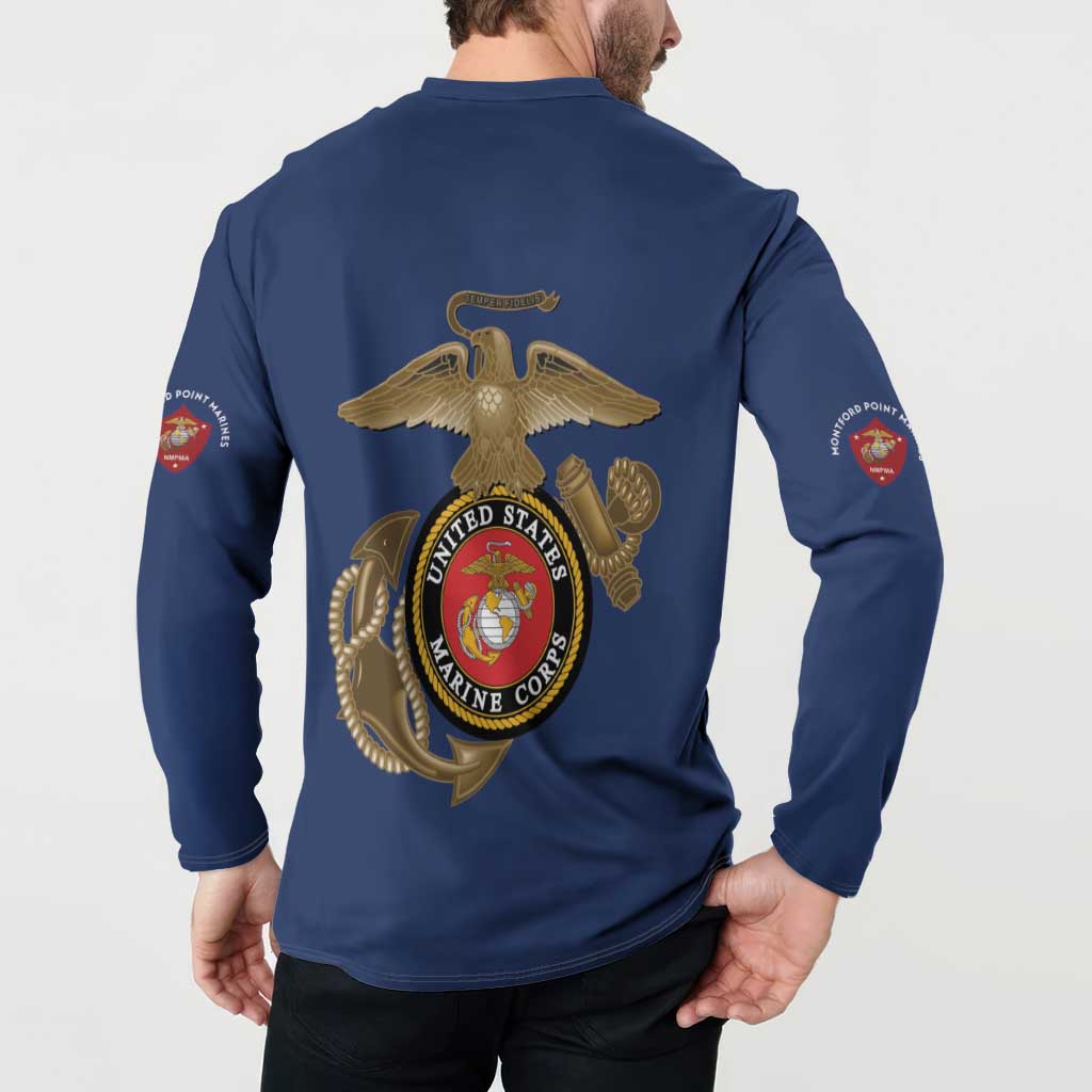 Montford Point Marines Button Sweatshirt The Right To Fight - Blue - Wonder Print Shop
